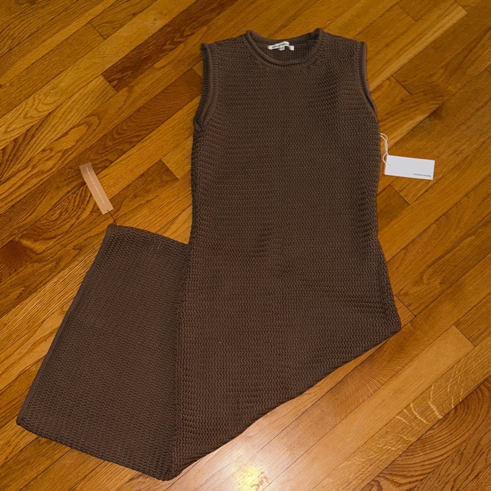 Reformation Brown Knit Midi Dress
